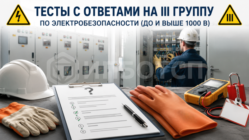 Тесты с ответами на III группу по электробезопасности (до и выше 1000)